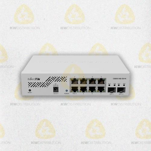 KW Distribution - Mikrotik Switch 8 ports (8 ports RJ45, 2 ports SFP+)  CSS610-8G-2S+IN